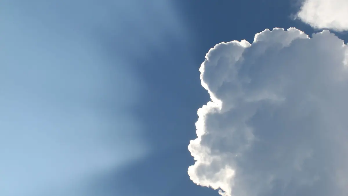 Bright sun in a blue sky